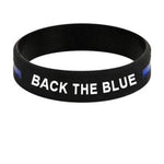 Back The Blue Thin Blue Line Silicone Bracelet