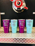 Stainless Steel Powder Coated Firefighter's/Captain's/Chief Wifey Drinkware