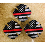 Powder Coated Thin Red/Blue Line Maltese Cross Receiver Hitch