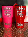 Stainless Steel Powder Coated Firefighter's/Captain's/Chief Wifey Drinkware