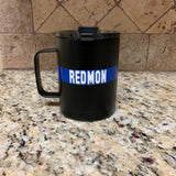 Coffee Cup Matte Black Thin Blue Line Personalized