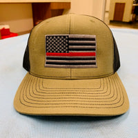 Subduded Thin Red Line or Thin Blue Line SnapBack Trucker