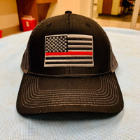 Subduded Thin Red Line or Thin Blue Line SnapBack Trucker