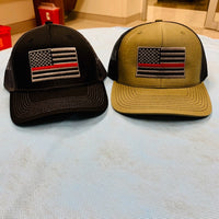 Subduded Thin Red Line or Thin Blue Line SnapBack Trucker