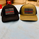 Subduded Thin Red Line or Thin Blue Line SnapBack Trucker