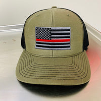 Subduded Thin Red Line or Thin Blue Line SnapBack Trucker