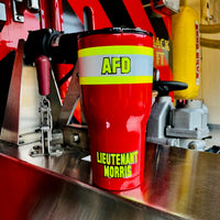 Fire Engine Red Bunker Gear Stainless Steel Drinkware