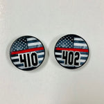 Socket Pop Up Thin Red or Blue Line Flag Personalized