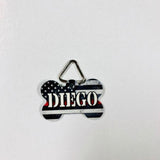 Thin Red/Blue/White Line Flag Pet ID Tags