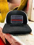 Subdued Thin Red Line Flag Patch SnapBack Trucker Hat