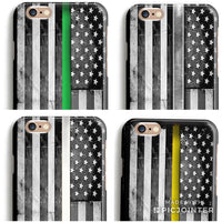 Thin Red/Blue/Yellow/White/Green Line Tough Phone/Tablet Case