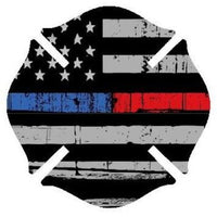 Thin Red/Blue Line Maltese Cross Decal