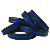 Thin Blue Line Silicone Bracelet