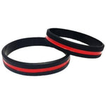 Thin Red Line SIlicone Bracelet