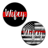 Socket Pop Up Thin Red or Blue Line Flag Wifey/Girlfriend/Daughter/Fiance