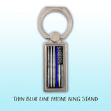 Thin Red/Blue Line Flag Ring Phone Stand