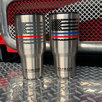 Thin Red & Blue Line Flag Stainless Steel Drinkware