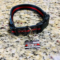 Thin Red/Blue/White Line Flag Pet ID Tags