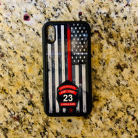 Thin Red Line Custom Helmet Front Thin Red Line Phone/Tablet Case