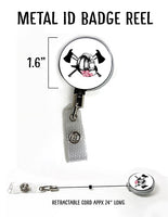 Helmet Roses Metal Retractable ID Badge Holder