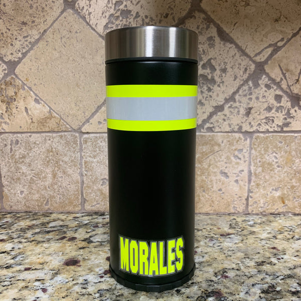 12 Ounce Slim Stainless Steel Powder Coated Bunker Gear Coozie