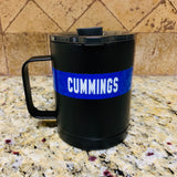 Coffee Cup Matte Black Thin Blue Line Personalized