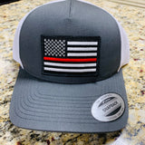 Thin Red OR Blue Line Flag Patch SnapBack Trucker