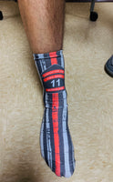 Distressed Thin Red Line Socks