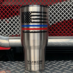 Thin Red & Blue Line Flag Stainless Steel Drinkware