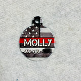 Thin Red/Blue/White Line Flag Pet ID Tags