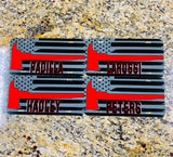 Thin Red Line Axe Personalized License Plate