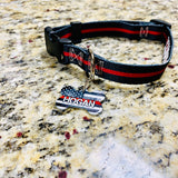 Thin Red/Blue/White Line Flag Pet ID Tags