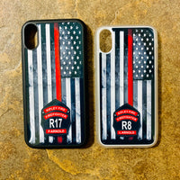 Thin Red Line Custom Helmet Front Thin Red Line Phone/Tablet Case