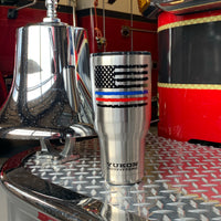 Thin Red & Blue Line Flag Stainless Steel Drinkware