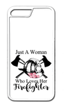 Just A Woman Who Loves Her Firefighter Helmet Roses Tough Phone Case
