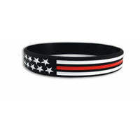 Thin Red Line Flag Silicone Bracelet