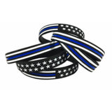 Thin Blue Line Flag Silicone Bracelet