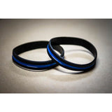 Thin Blue Line Silicone Bracelet