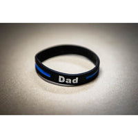 Thin Blue Line Silicone Bracelet Dad