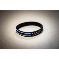 Thin Blue Line Flag Silicone Bracelet