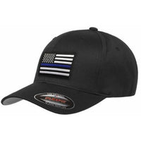 Flex Fit Fitted Thin Red OR Blue Line Flag Patch
