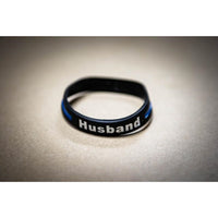 Thin Blue Line Husband Silicone Bracelet