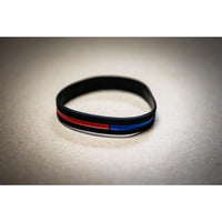 Thin Red Blue Combo Line Silicone Bracelet