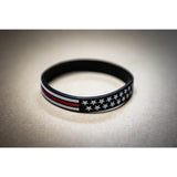 Thin Red Line Flag Silicone Bracelet